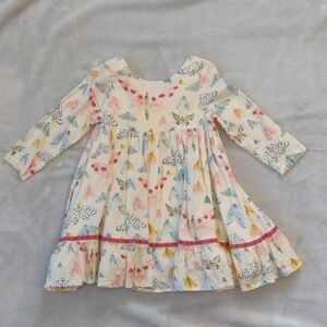 Pink Chicken Coralee Long Sleeve  Moth Print Dress Size 2